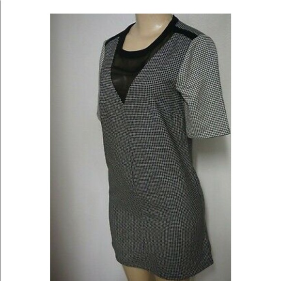 BCBGENERATION BLACK & WHITE WINDOW PANE DRESS - Picture 6 of 11